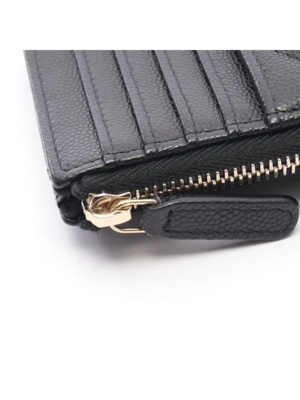 Chanel Coin Case Quilted CC Logo Fragment Black Caviar Leather